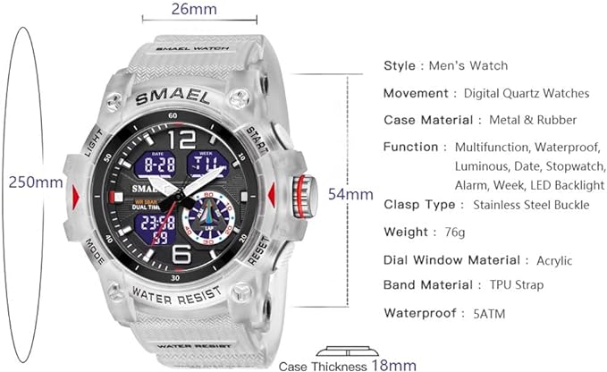 ONE: Men's Watches Multi Function Military S-Shock Sports Watch LED Digital Waterproof