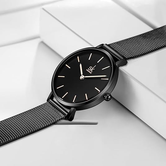 ONE:  Ultra Thin Minimalist Women Watches Simple Two Hands Ladies Dress Watch Leather Strap