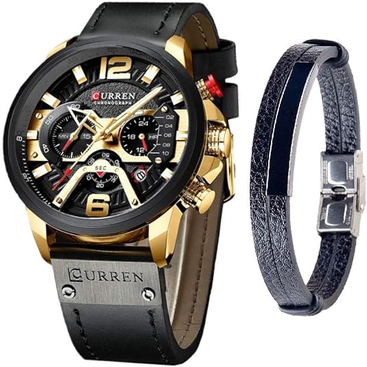 ONE:  Men's Watch Luxury Fashion Leather Strap Outdoor Casual Sport Wristwatch with Big Dial
