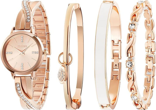 ONE:  Luxury Elegant Watch and Bracelet Set for Women:  Rhinestone with Bangles Starry Sky