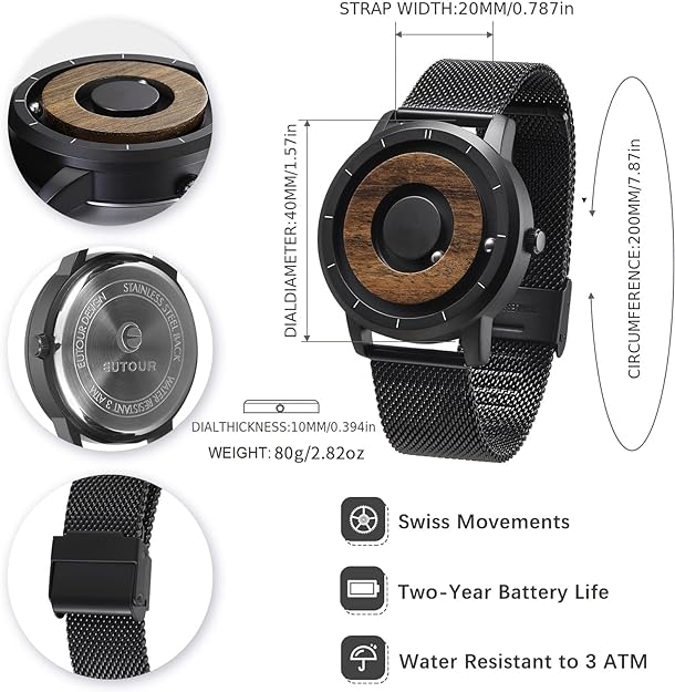 ONE:  Magnetic Levitation Wrist Watch Style Wooden