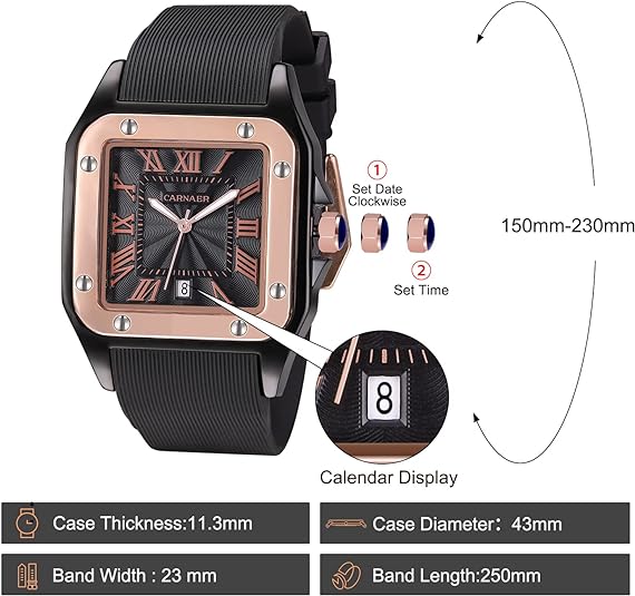 ONE: Luxury Wrist Watch Minimalist Men Square Dial Business Style Leather Strap Quartz Analog