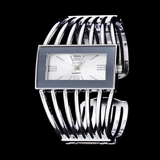 ONE:  Luxury Cuff Bracelet Watch for Women  Rectangular Dial Analog Quartz Wrist Watch
