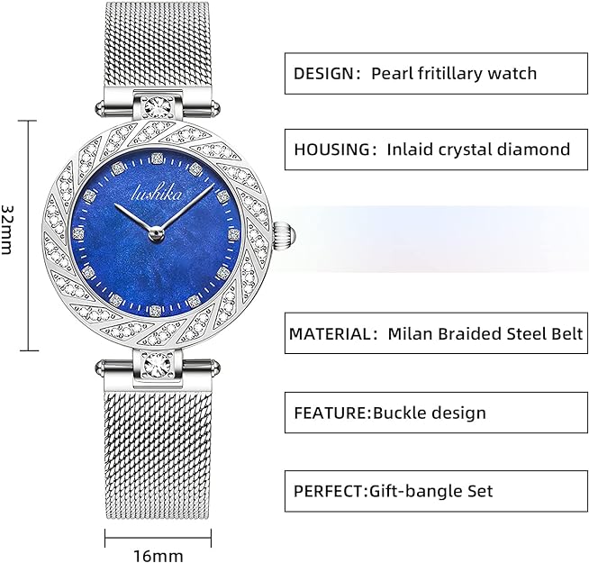 ONE:  Luxury Elegant Watch and Bracelet Set for Women:  Rhinestone with Bangles Starry Sky