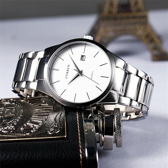 ONE:  Men's Wrist Watch Stainless Steel Band Waterproof  Date Quartz Wristwatch