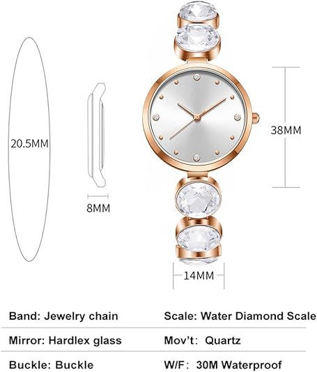 ONE: Luxury Elegant Wrist Watch for Women Analog Quartz Rhinestone  Bangle Bracelet Jewelry