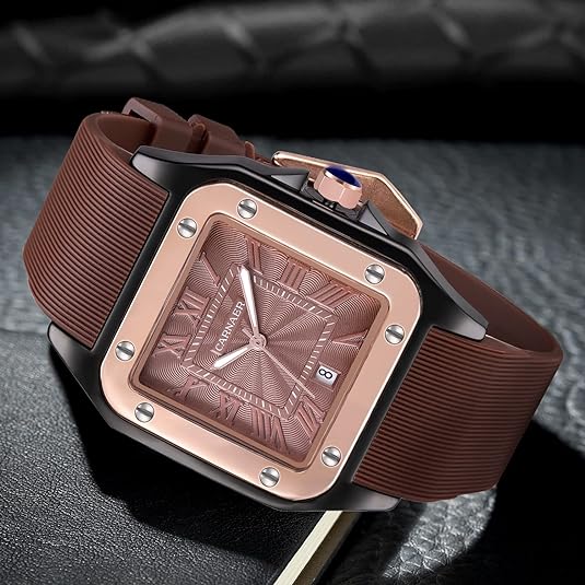 ONE: Luxury Wrist Watch Minimalist Men Square Dial Business Style Leather Strap Quartz Analog