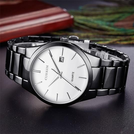 ONE:  Men's Wrist Watch Stainless Steel Band Waterproof  Date Quartz Wristwatch