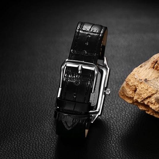 0NE: Luxury Wrist Watch Minimalist Men Square Dial Business Style Leather Strap Quartz Analog