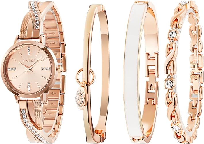 ONE:  Luxury Elegant Watch and Bracelet Set for Women:  Rhinestone with Bangles Starry Sky