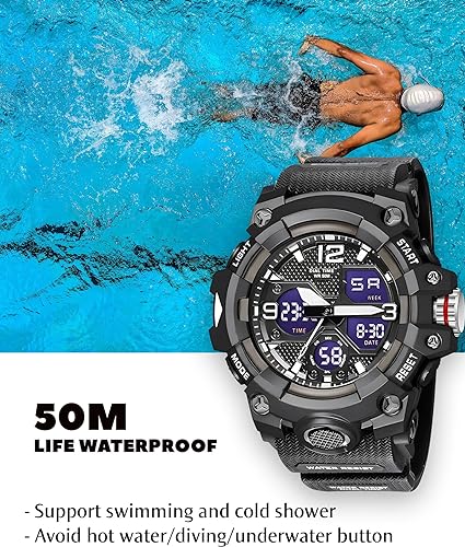 ONE: Men's Watches Multi Function Military S-Shock Sports Watch LED Digital Waterproof