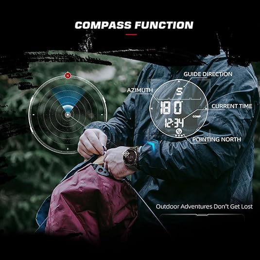 ONE: High Quality Military Sports Watch with Compass Lightweight Tactical Waterproof