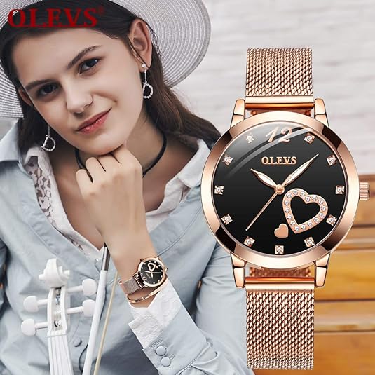 ONE:  Luxury Elegant Watch and Bracelet Set for Women:  Rhinestone with Bangles Starry Sky