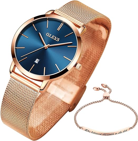 ONE:  Luxury Elegant Watch and Bracelet Set for Women:  Rhinestone with Bangles Starry Sky