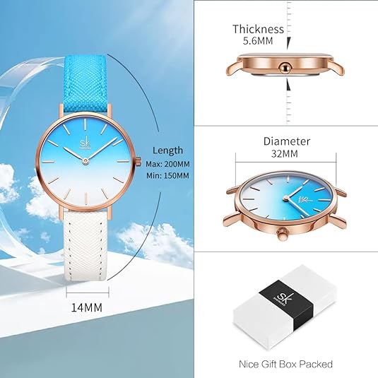 ONE:  Ultra Thin Minimalist Women Watches Simple Two Hands Ladies Dress Watch Leather Strap