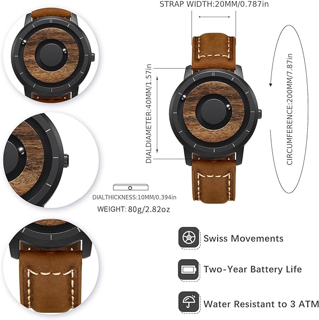 ONE:  Magnetic Levitation Wrist Watch Style Wooden