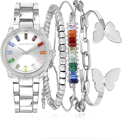 ONE:  Luxury Elegant Watch and Bracelet Set for Women:  Rhinestone with Bangles Starry Sky