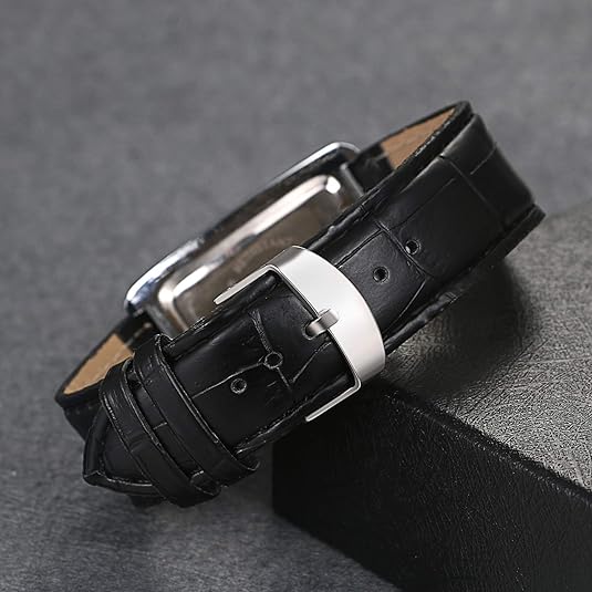 0NE: Luxury Wrist Watch Minimalist Men Square Dial Business Style Leather Strap Quartz Analog