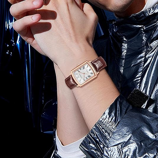 0NE: Luxury Wrist Watch Minimalist Men Square Dial Business Style Leather Strap Quartz Analog