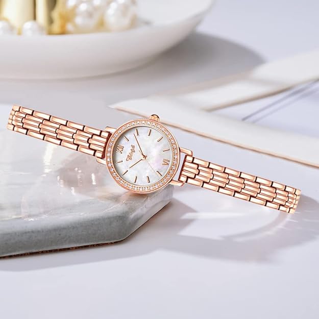 ONE:  Luxury Elegant Watch and Bracelet Set for Women:  Rhinestone with Bangles