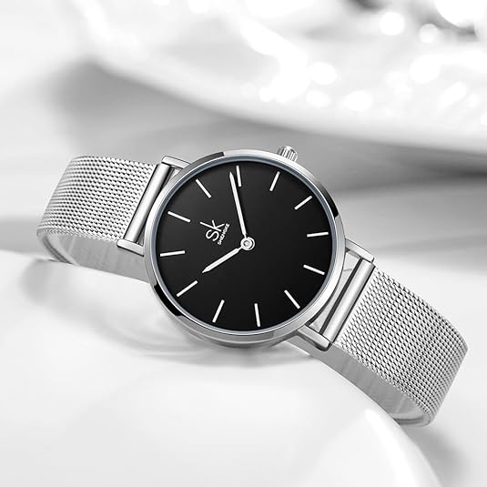 ONE:  Ultra Thin Minimalist Women Watches Simple Two Hands Ladies Dress Watch Leather Strap