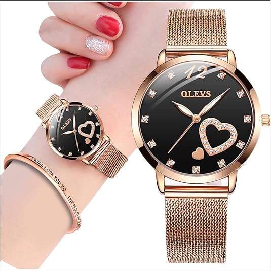 ONE:  Luxury Elegant Watch and Bracelet Set for Women:  Rhinestone with Bangles Starry Sky