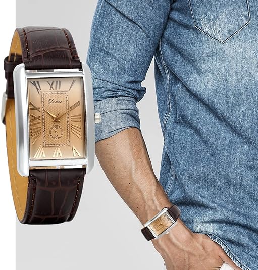 0NE: Luxury Wrist Watch Minimalist Men Square Dial Business Style Leather Strap Quartz Analog