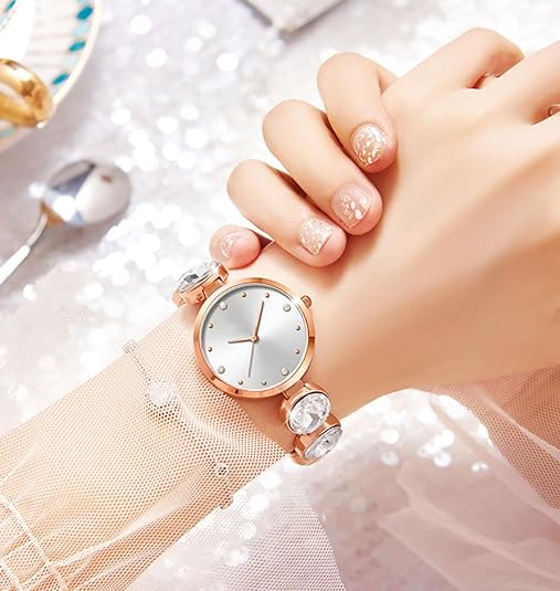 ONE: Luxury Elegant Wrist Watch for Women Analog Quartz Rhinestone  Bangle Bracelet Jewelry