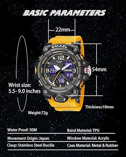 ONE: Men's Watches Multi Function Military S-Shock Sports Watch LED Digital Waterproof