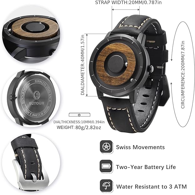 ONE:  Magnetic Levitation Wrist Watch Style Wooden