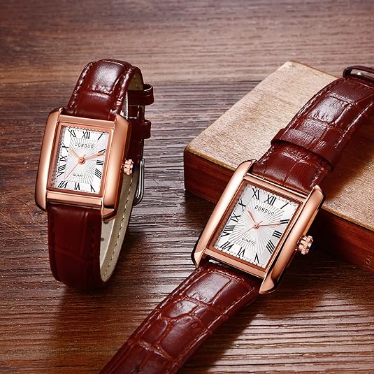 0NE: Luxury Wrist Watch Minimalist Men Square Dial Business Style Leather Strap Quartz Analog