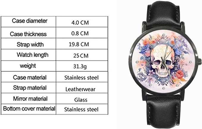 ONE:  Wrist Watches for Men and Women Color: Pink Floral Sugar Skull