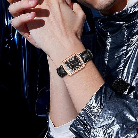 0NE: Luxury Wrist Watch Minimalist Men Square Dial Business Style Leather Strap Quartz Analog