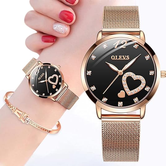ONE:  Luxury Elegant Watch and Bracelet Set for Women:  Rhinestone with Bangles Starry Sky