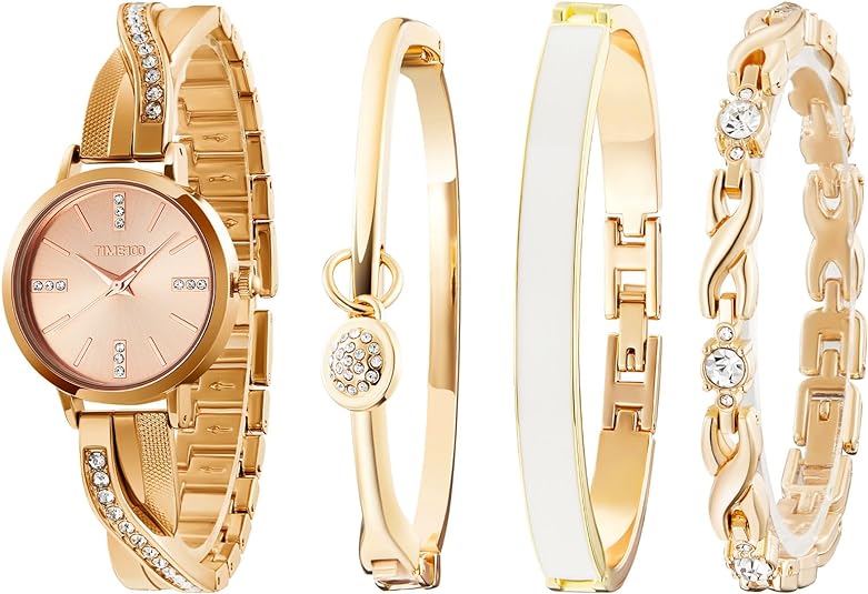 ONE:  Luxury Elegant Watch and Bracelet Set for Women:  Rhinestone with Bangles Starry Sky