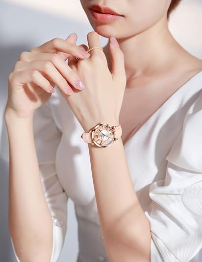 ONE:  Luxury Elegant Watch and Bracelet Set for Women:  Rhinestone with Bangles Starry Sky