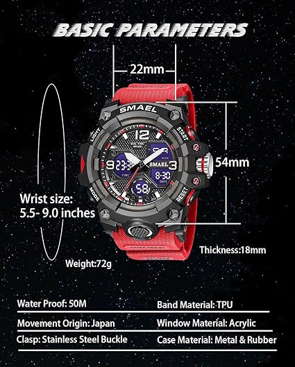 ONE: Men's Watches Multi Function Military S-Shock Sports Watch LED Digital Waterproof