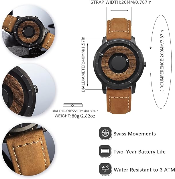 ONE:  Magnetic Levitation Wrist Watch Style Wooden