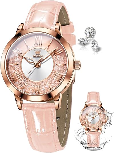ONE:  Luxury Elegant Watch and Bracelet Set for Women:  Rhinestone with Bangles Starry Sky