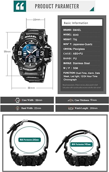 ONE: Men's Watches Multi Function Military S-Shock Sports Watch LED Digital Waterproof