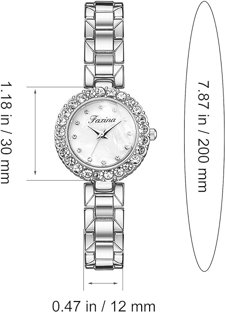ONE:  Luxury Elegant Watch and Bracelet Set for Women:  Rhinestone with Bangles
