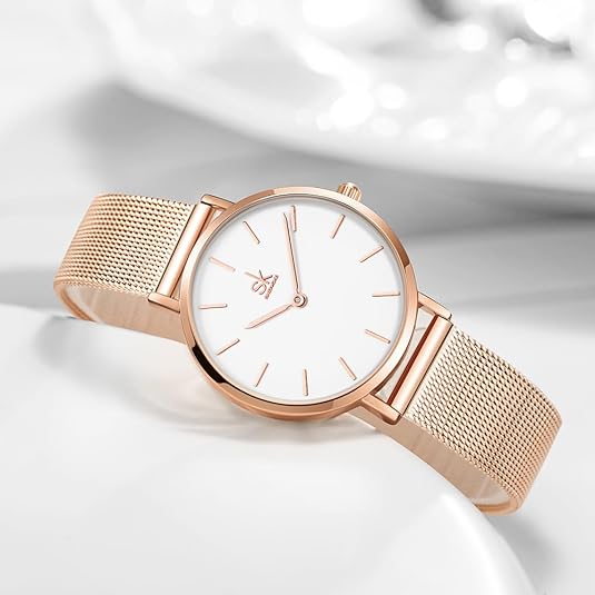 ONE:  Ultra Thin Minimalist Women Watches Simple Two Hands Ladies Dress Watch Leather Strap