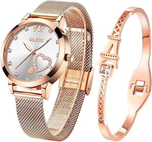 ONE:  Luxury Elegant Watch and Bracelet Set for Women:  Rhinestone with Bangles Starry Sky