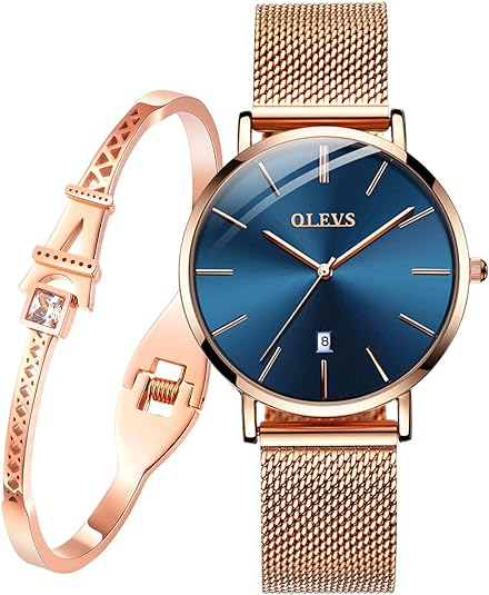 ONE:  Luxury Elegant Watch and Bracelet Set for Women:  Rhinestone with Bangles Starry Sky