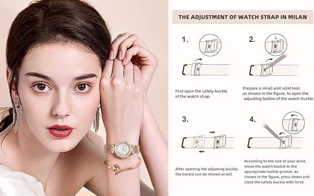 ONE:  Luxury Elegant Watch and Bracelet Set for Women:  Rhinestone with Bangles Starry Sky