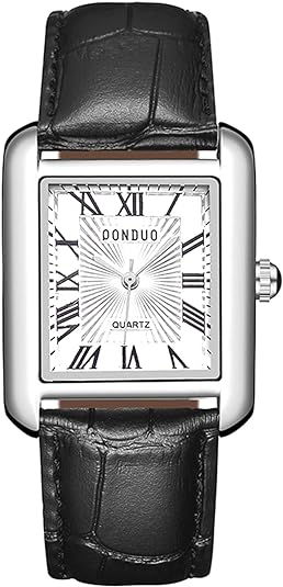 0NE: Luxury Wrist Watch Minimalist Men Square Dial Business Style Leather Strap Quartz Analog