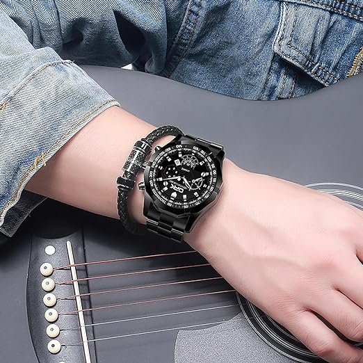ONE: Luxury Wrist Watch Minimalist Men Square Dial Business Style Leather Strap Quartz Analog