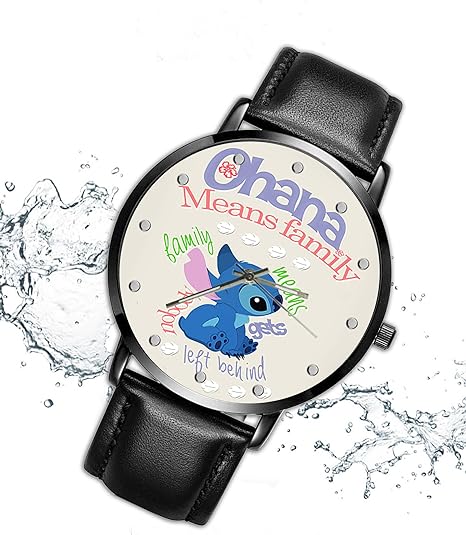 ONE: Wrist Watch for Men and Women Color: Cute Stitch Quote