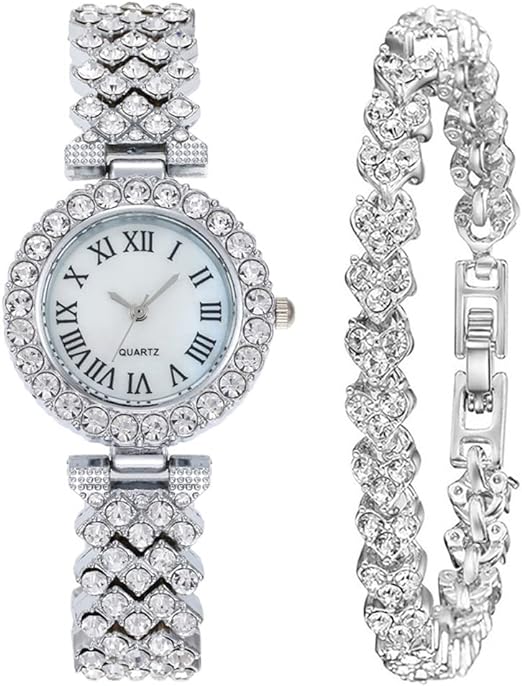 2 Luxury Elegant Watches Jewelry Set: Two Watches,