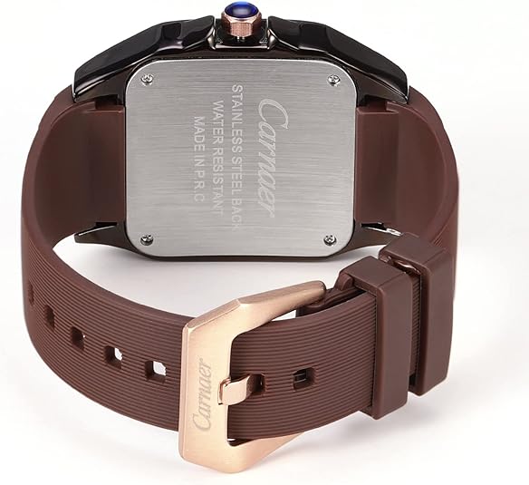 ONE: Luxury Wrist Watch Minimalist Men Square Dial Business Style Leather Strap Quartz Analog